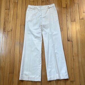 Banana Republic Martin Fit Cream Wide Leg Trousers